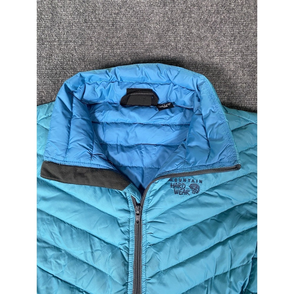 Mountain Hardware Down Puffer Jacket Women's Size S Teal Lightweight Packable - Picture 9 of 10